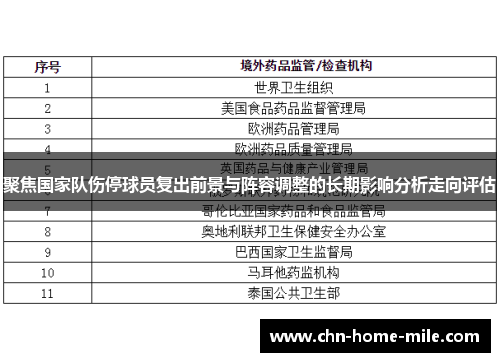 聚焦国家队伤停球员复出前景与阵容调整的长期影响分析走向评估